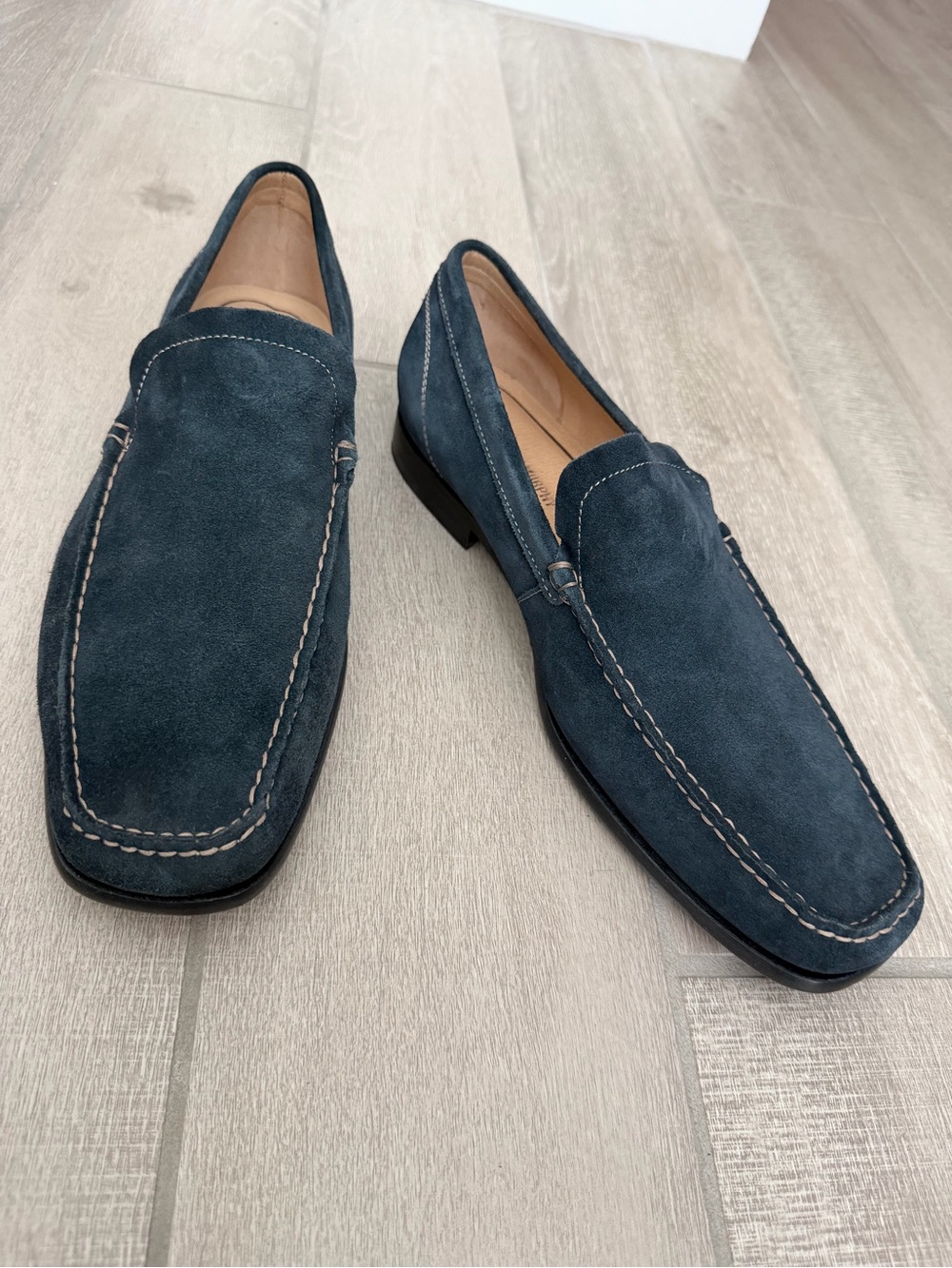 Johnston & Murphy Navy Suede Slip-On Loafers